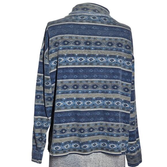 Vintage Cotton Crop Mock Neck Top Size Large - Picture 2 of 3